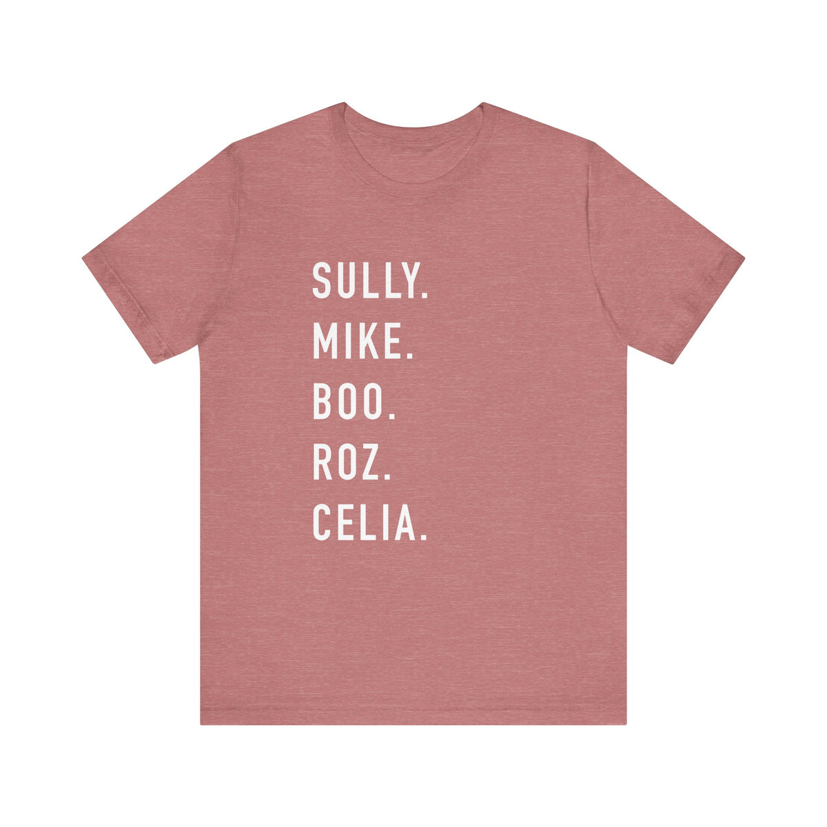 Monsters Character Names Bella Canvas Unisex Jersey Short Sleeve Tee