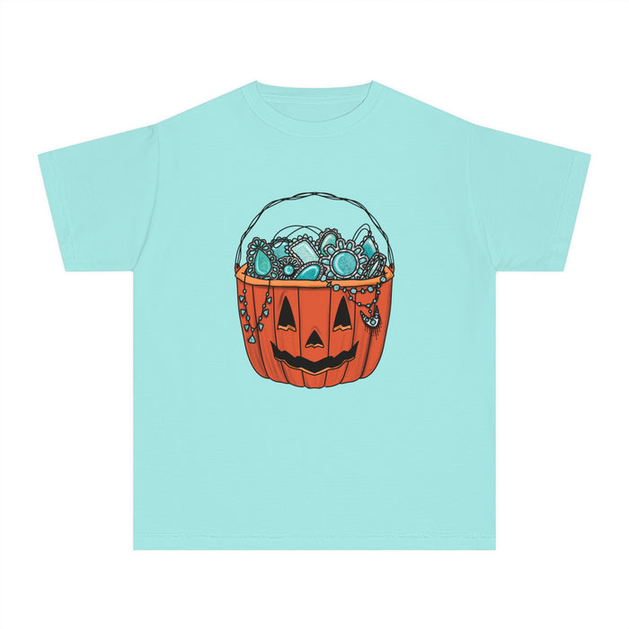 Turquoise Pumpkin Comfort Colors Youth Midweight Tee