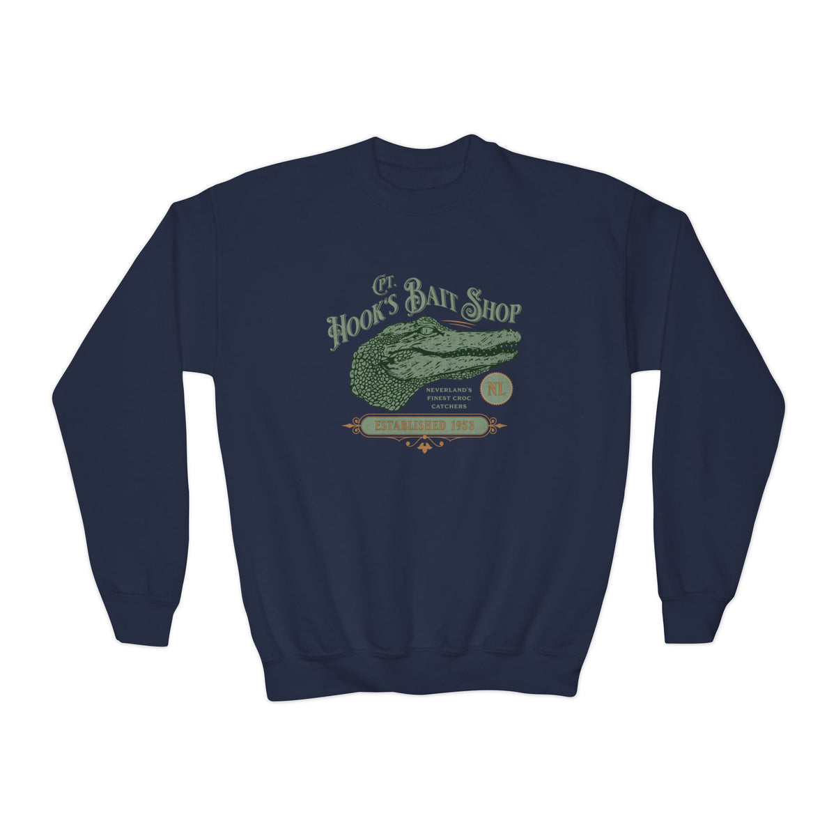 Captain Hook’s Bait Shop Gildan Youth Crewneck Sweatshirt