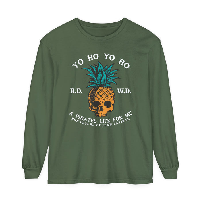 Yo Ho Pirates Life For Me Comfort Colors Unisex Garment-dyed Long Sleeve T-Shirt