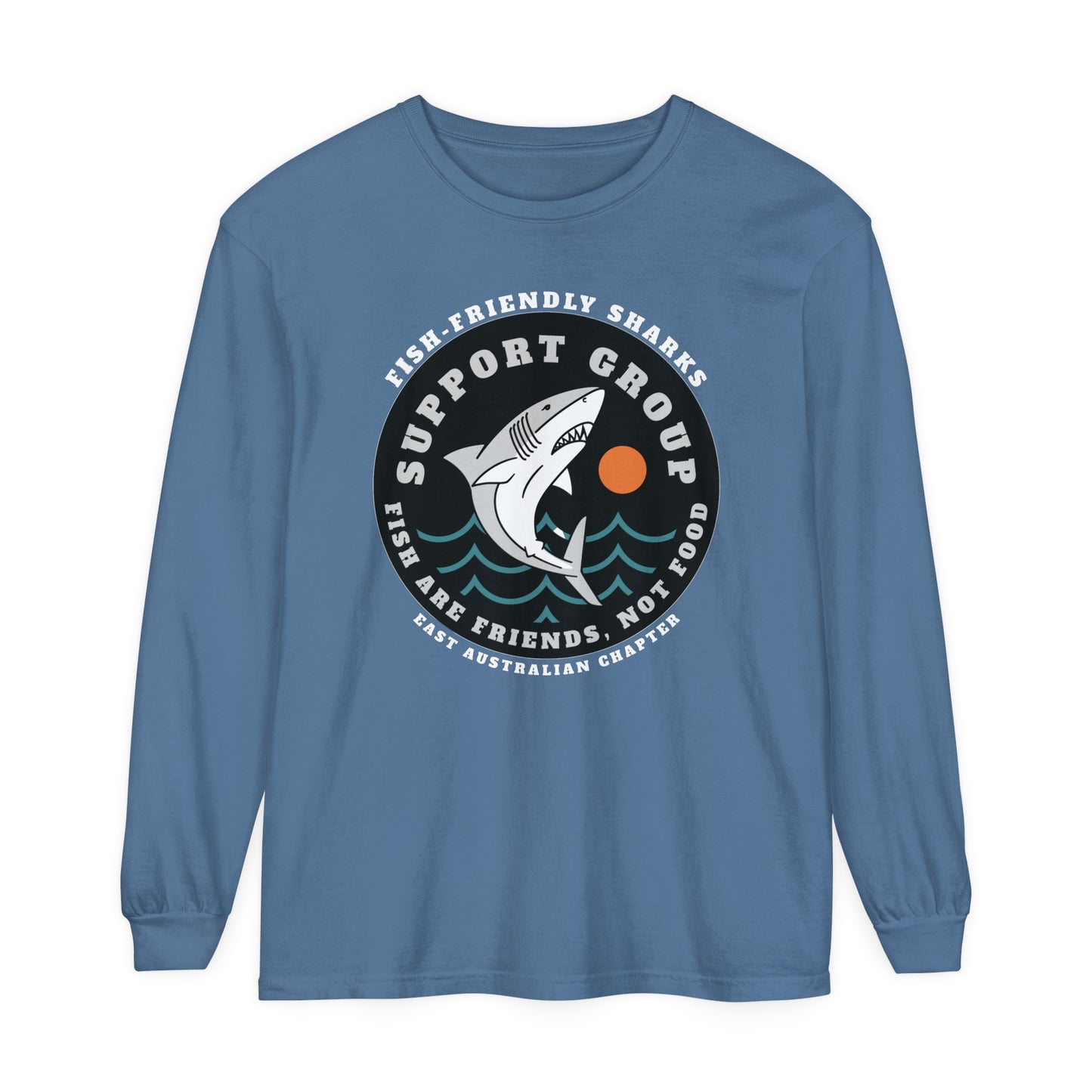 Friendly Shark Support Group Comfort Colors Unisex Garment-dyed Long Sleeve T-Shirt