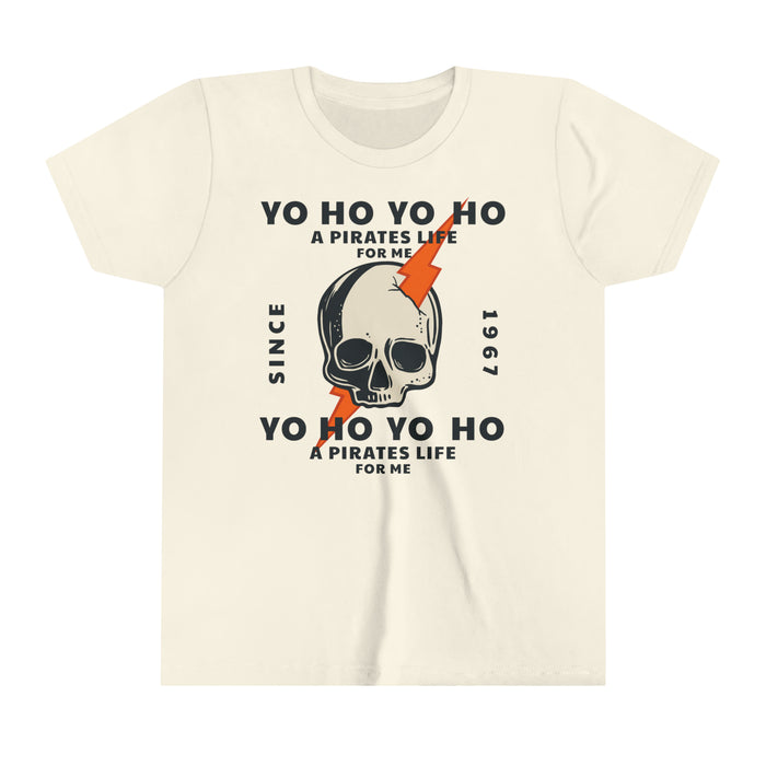 Yo Ho Pirates Life For Me Bella Canvas Youth Short Sleeve Tee