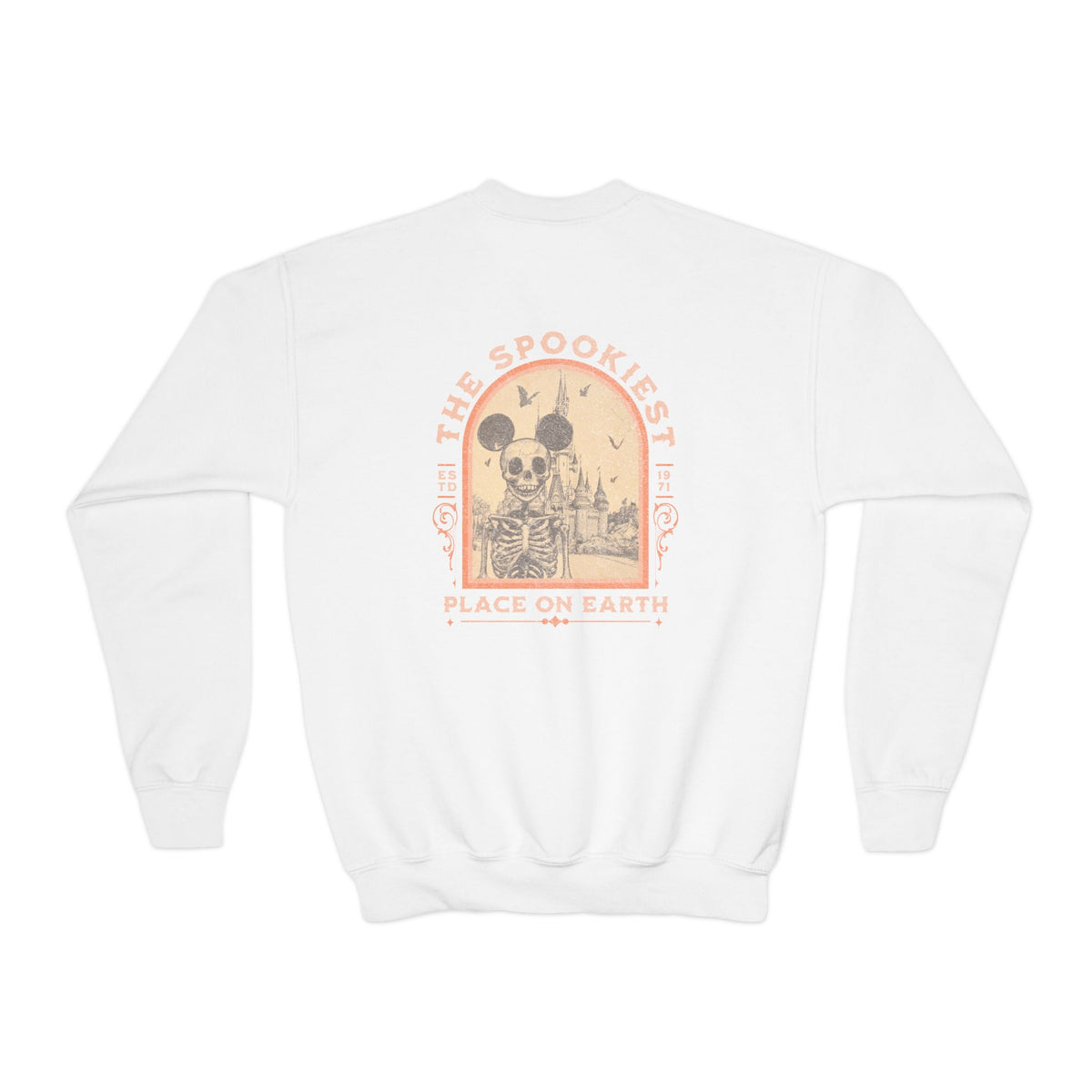 The Spookiest Place on Earth Gildan Youth Crewneck Sweatshirt