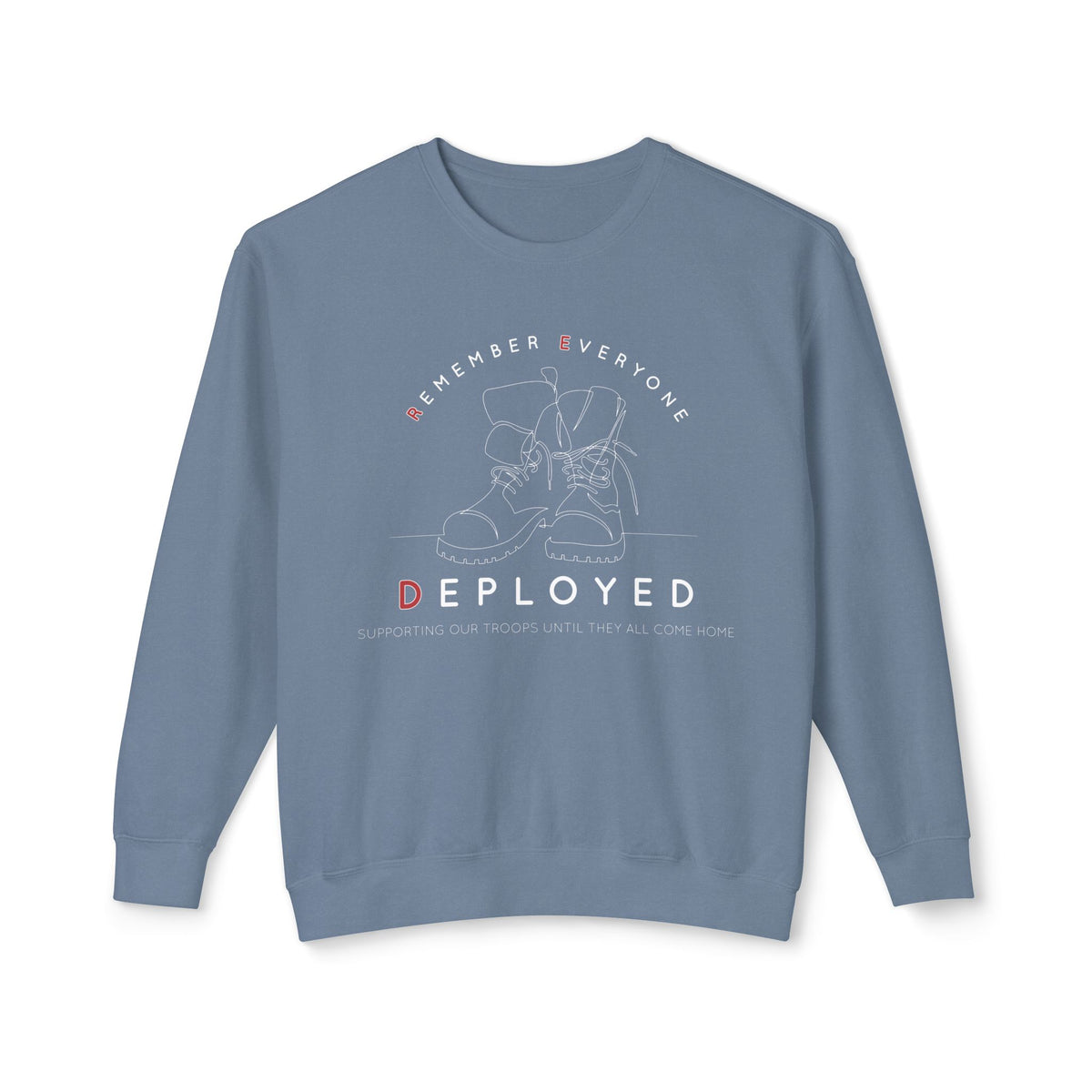 Remember Everyone Deployed R.E.D. Unisex Lightweight Comfort Colors Crewneck Sweatshirt