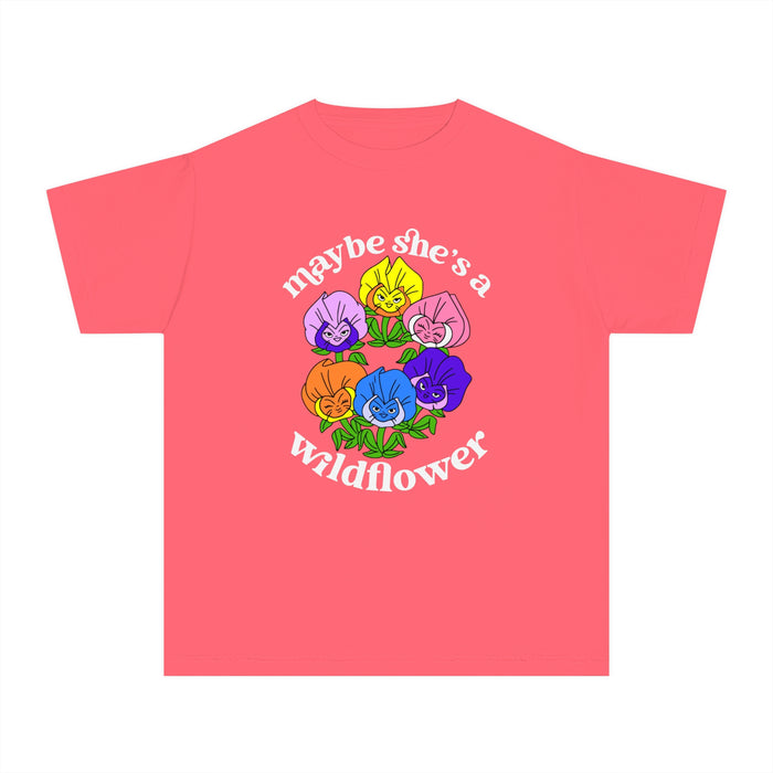 Maybe She’s A Wildflower Comfort Colors Youth Midweight Tee