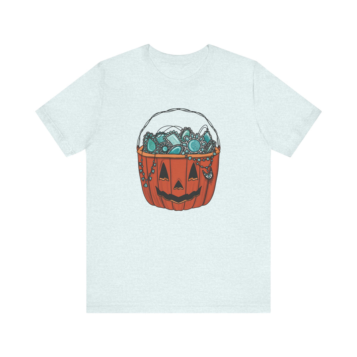 Turquoise Pumpkin Bella Canvas Unisex Jersey Short Sleeve Tee