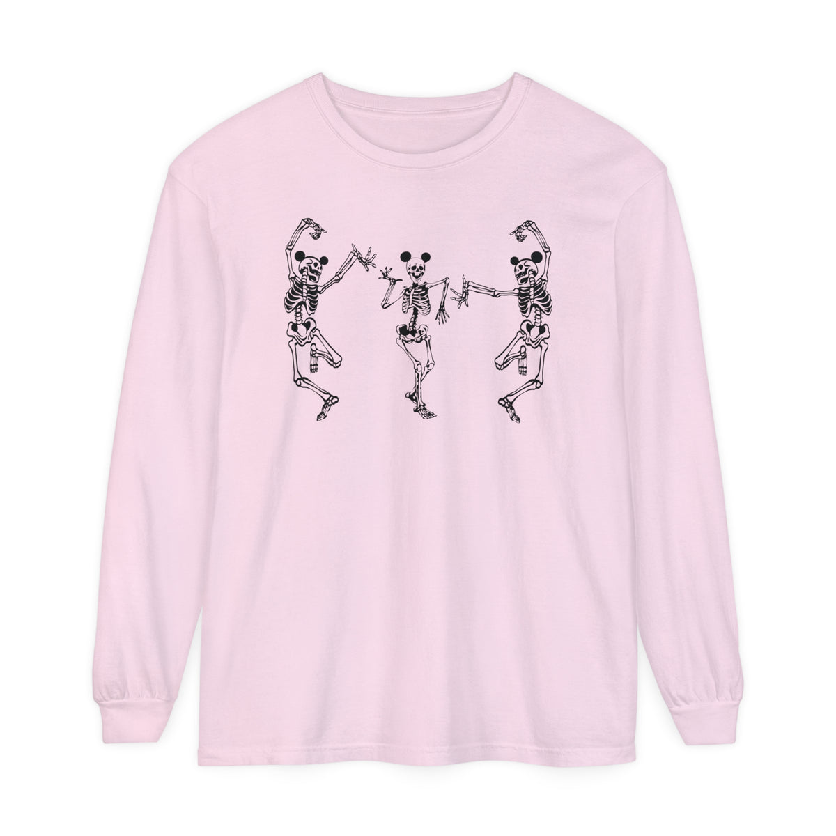 Dancing Skeletons with Ears Comfort Colors Unisex Garment-dyed Long Sleeve T-Shirt