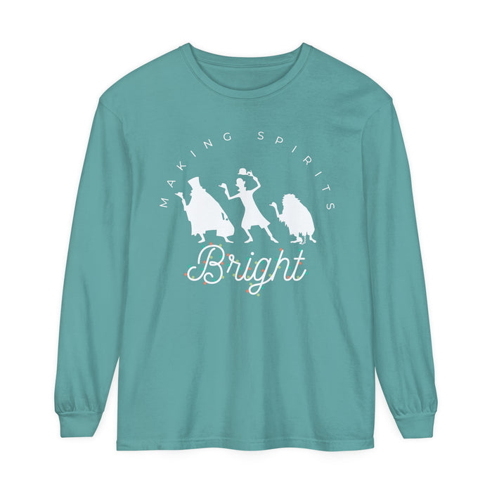 Making Spirits Bright Comfort Colors Unisex Garment-dyed Long Sleeve T-Shirt