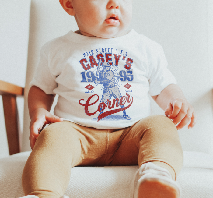 Casey’s Corner Distressed Bella Canvas Baby Short Sleeve T-Shirt