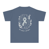 Go Gray In May Comfort Colors Youth Midweight Tee