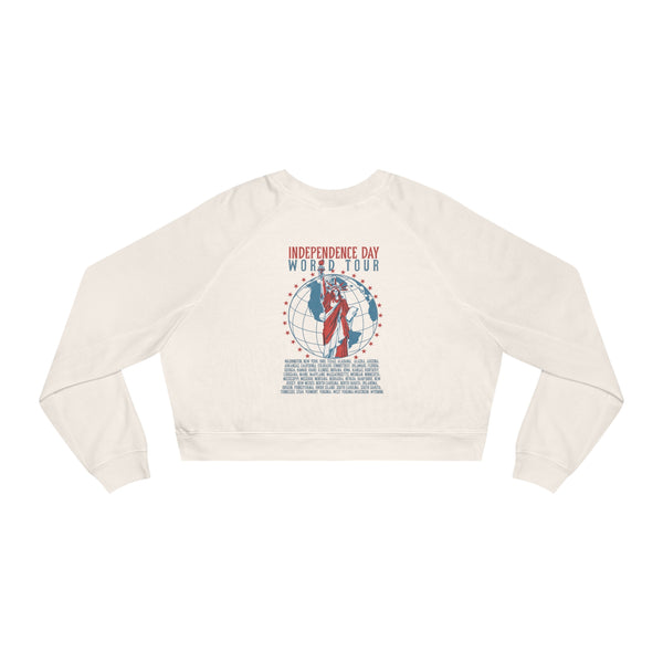 Independence Day World Tour Bella Canvas Women's Cropped Fleece Pullover