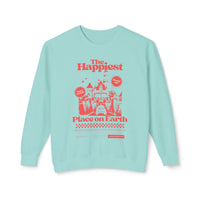 The Happiest Place on Earth Unisex Lightweight Comfort Colors Crewneck Sweatshirt