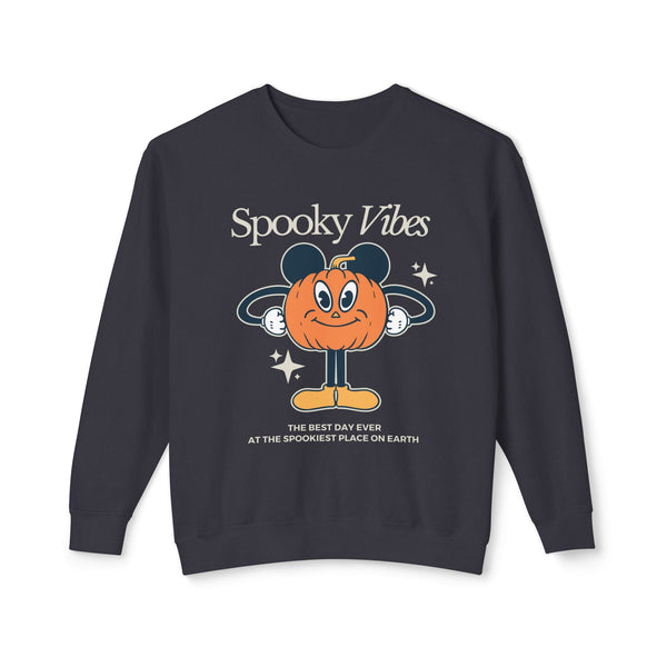 Spooky Vibes Unisex Lightweight Comfort Colors Crewneck Sweatshirt