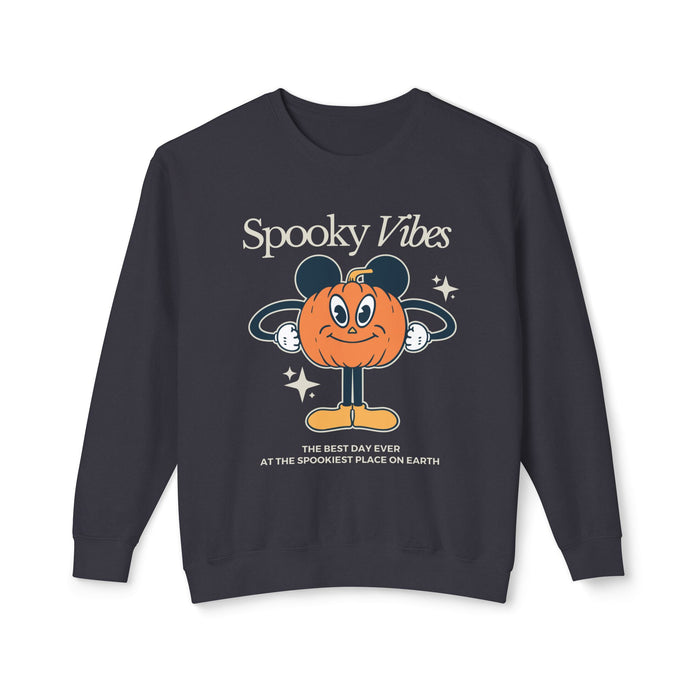 Spooky Vibes Unisex Lightweight Comfort Colors Crewneck Sweatshirt