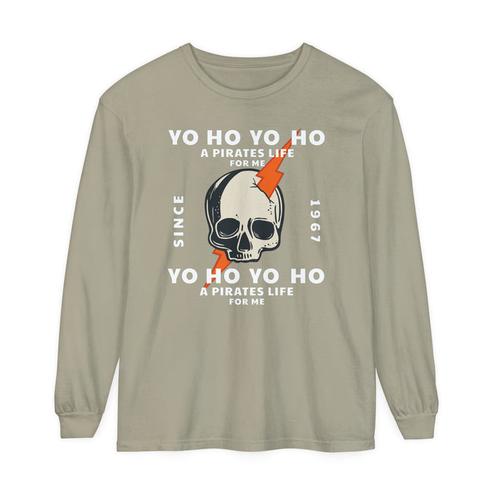 Yo Ho Pirates Life For Me Comfort Colors Unisex Garment-dyed Long Sleeve T-Shirt