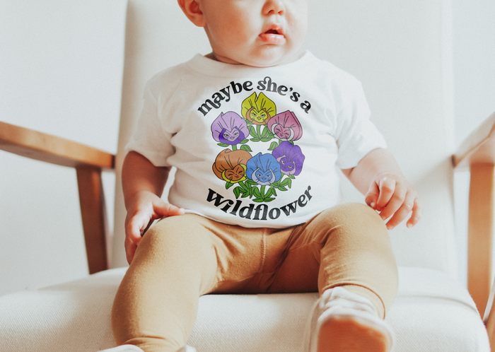 Maybe She’s A Wildflower Bella Canvas Baby Short Sleeve T-Shirt