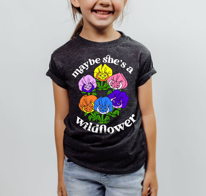 Maybe She’s A Wildflower Bella Canvas Youth Short Sleeve Tee