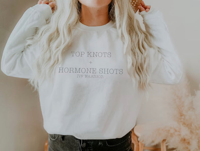 Top Knots And Hormone Shots Gildan Unisex Heavy Blend™ Crewneck Sweatshirt