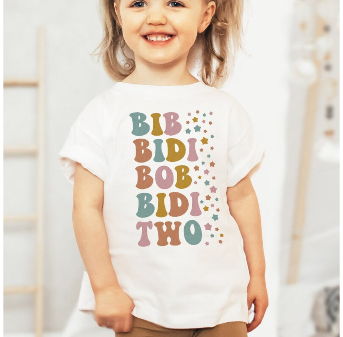 Bib Bidi Bob Bidi Two Bella Canvas Toddler Short Sleeve Tee