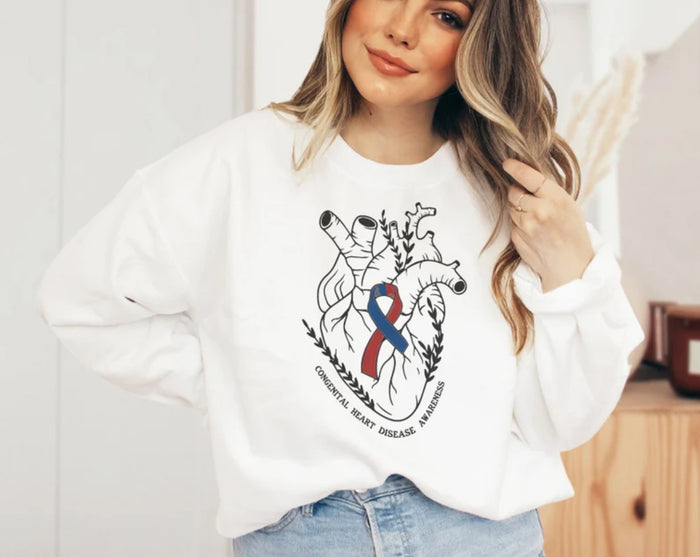 Congenital Heart Disease Awareness Gildan Unisex Heavy Blend™ Crewneck Sweatshirt