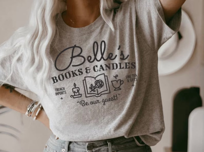 Belle’s Books & Candles Bella Canvas Unisex Jersey Short Sleeve Tee