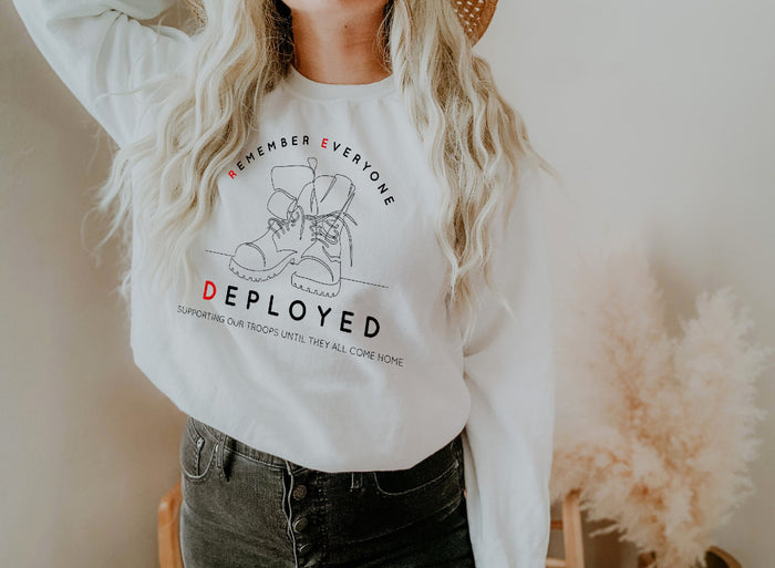 Remember Everyone Deployed R.E.D. Gildan Unisex Heavy Blend™ Crewneck Sweatshirt