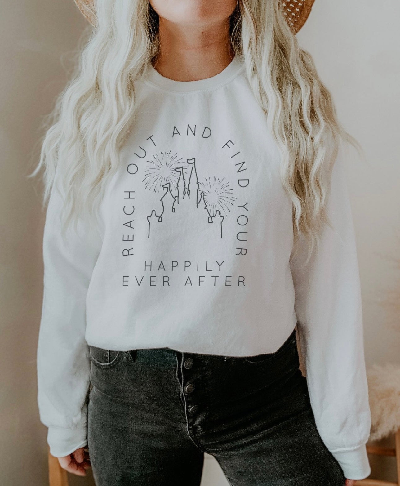Reach Out And Find Your Happily Ever After Gildan Unisex Heavy Blend™ Crewneck Sweatshirt