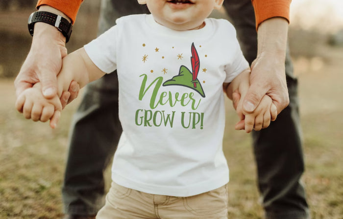 Never Grow Up Bella Canvas Baby Short Sleeve T-Shirt