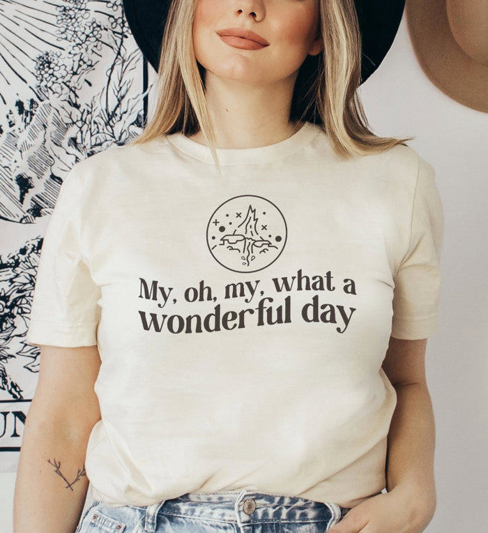 My, Oh, My, What A Wonderful Day Bella Canvas Unisex Jersey Short Sleeve Tee