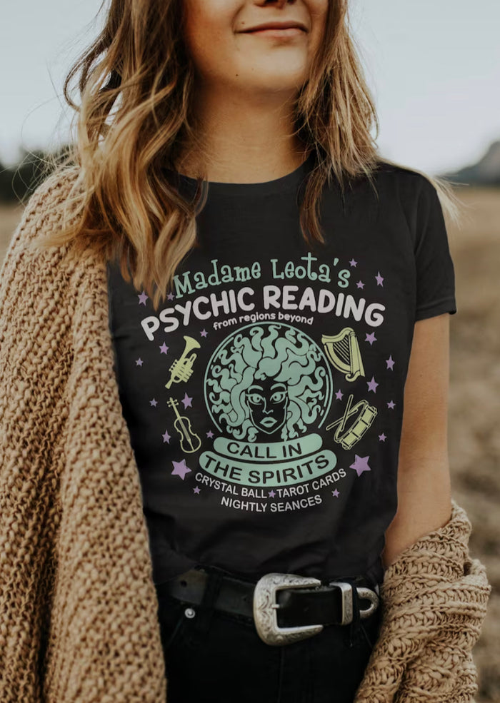 Madame Leota’s Psychic Readings Bella Canvas Unisex Jersey Short Sleeve Tee