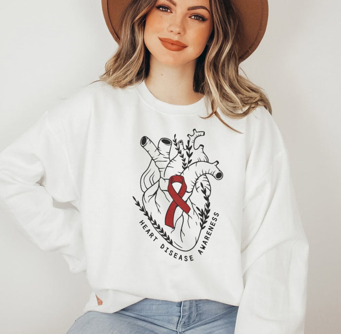 Heart Disease Awareness Gildan Unisex Heavy Blend™ Crewneck Sweatshirt