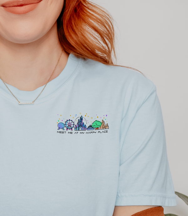 Meet Me At My Happy Place Comfort Colors Unisex Garment-Dyed T-shirt