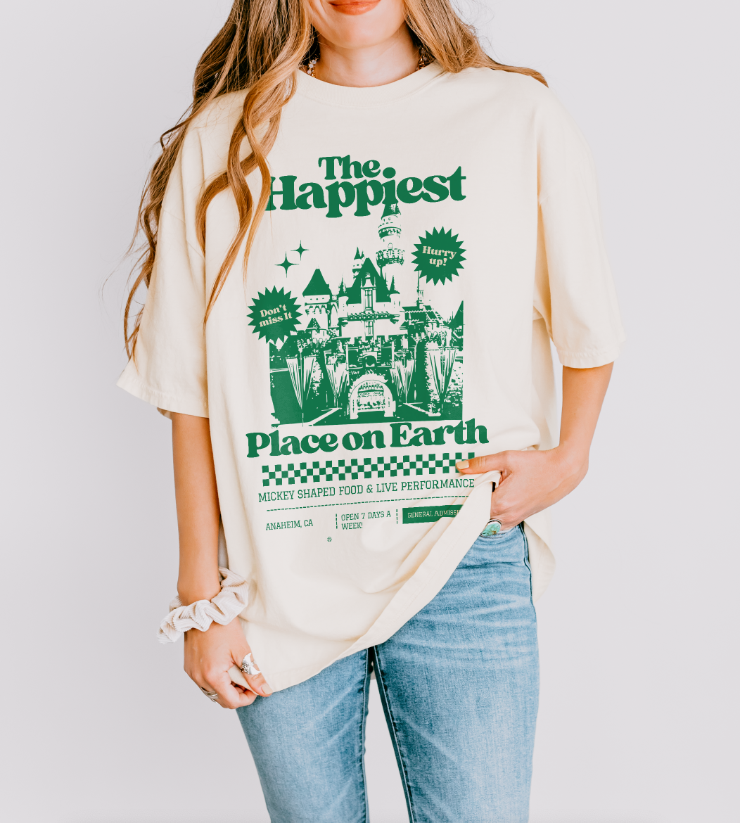 The Happiest Place on Earth Comfort Colors Unisex Garment-Dyed T-shirt