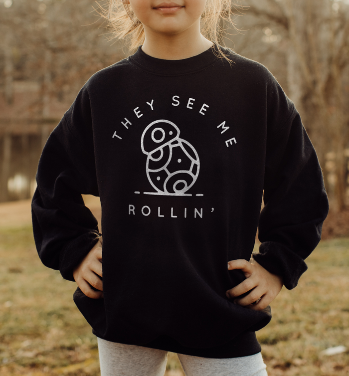 They See Me Rollin' Gildan Youth Crewneck Sweatshirt