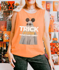 Trick or Treat Down Main Street Unisex Comfort Colors Garment-Dyed Tank Top