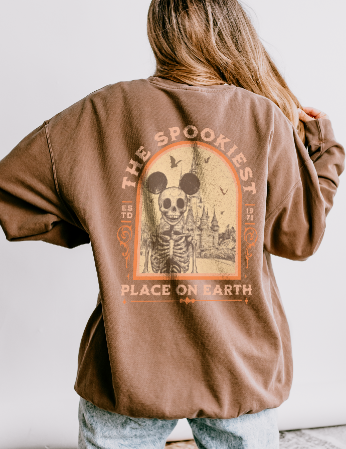 The Spookiest Place on Earth Unisex Lightweight Comfort Colors Crewneck Sweatshirt