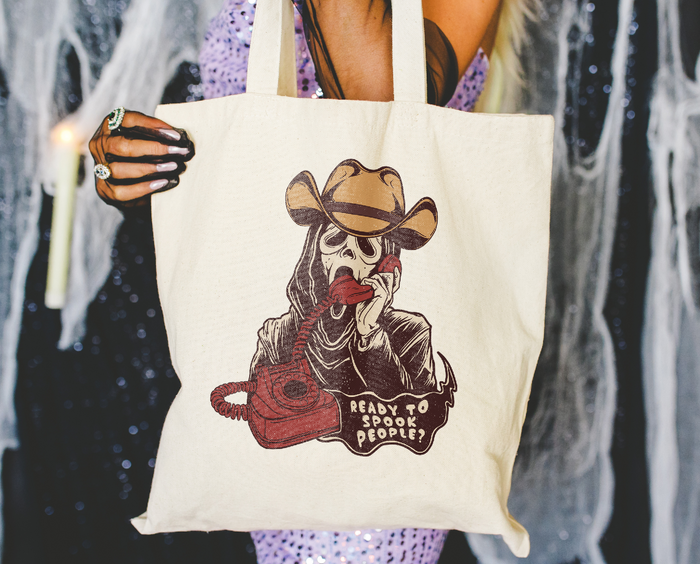 Ready To Spook People Candy Bag Cotton Canvas Tote Bag