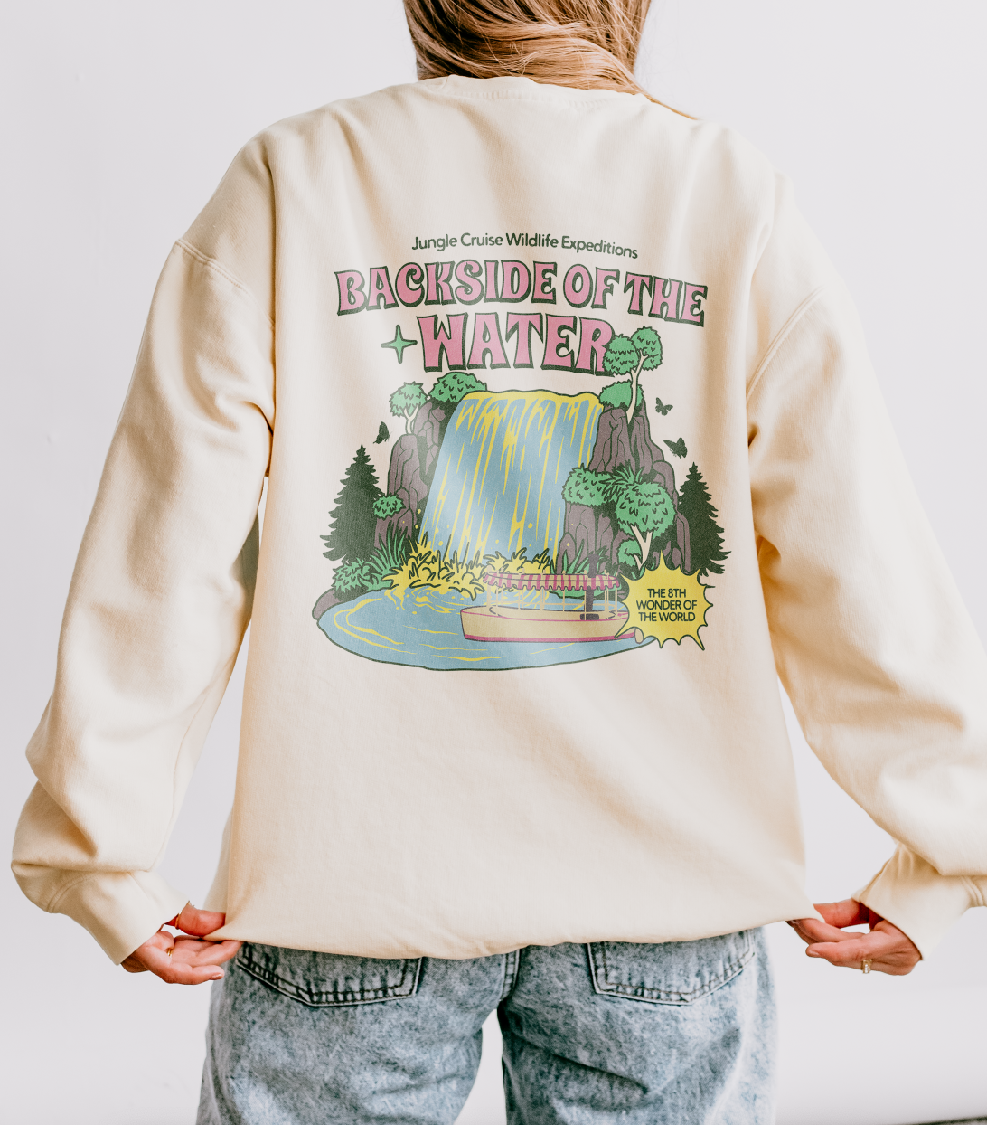 Backside of the Water Unisex Lightweight Comfort Colors Crewneck Sweatshirt