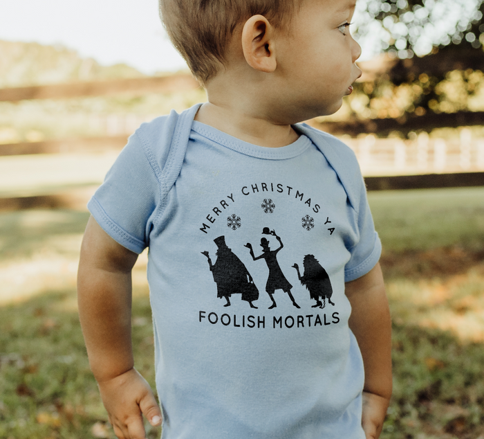 Merry Christmas Ya Foolish Mortals Rabbit Skins Infant Fine Jersey Bodysuit