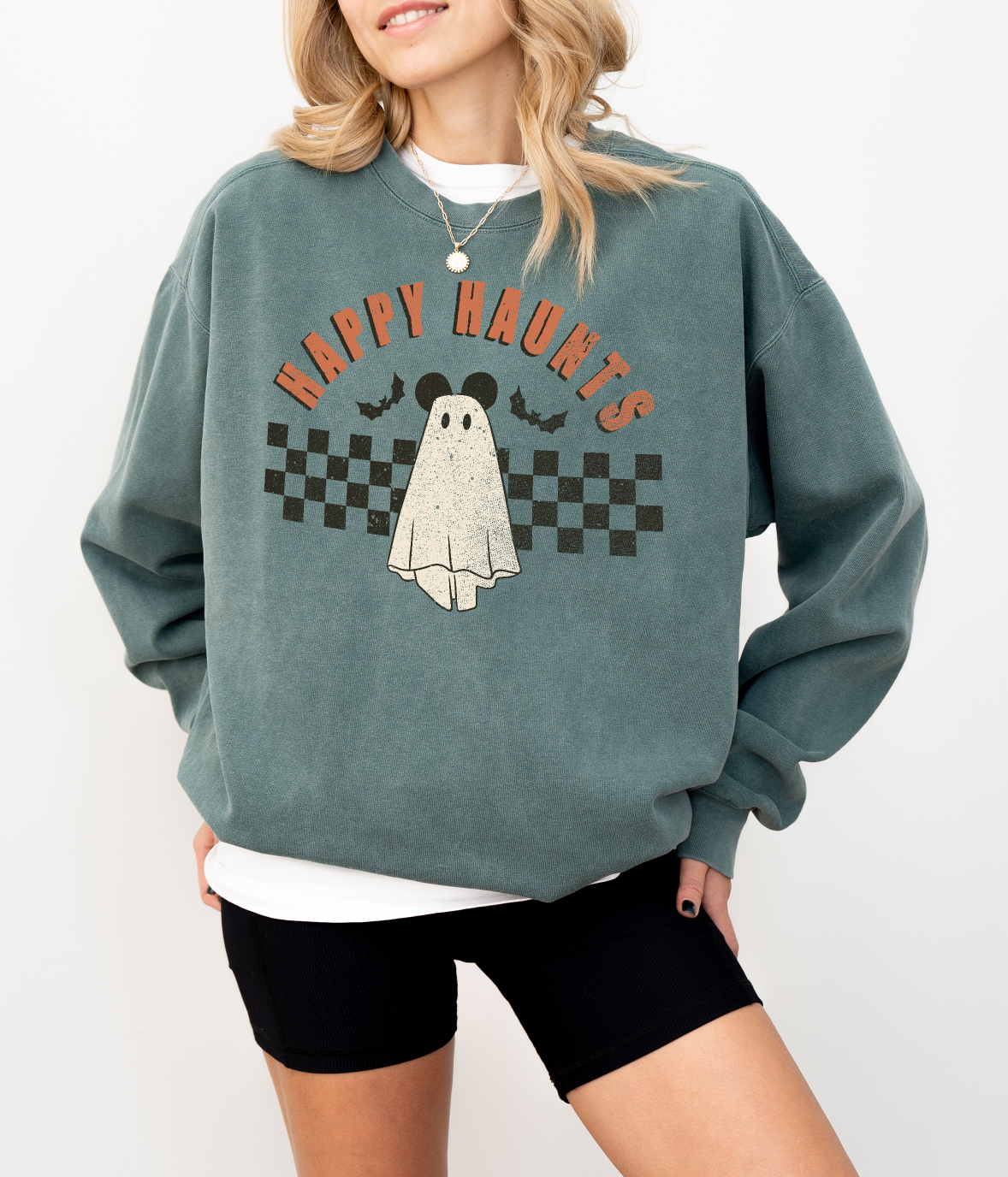 Happy Haunts Comfort Colors Unisex Garment-Dyed Sweatshirt