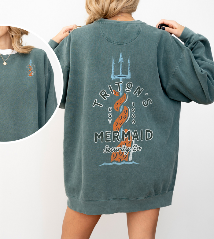 Triton's Mermaid Security Comfort Colors Unisex Garment-Dyed Sweatshirt