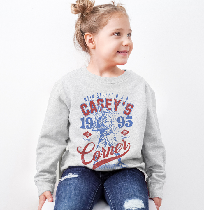 Casey’s Corner Distressed Gildan Youth Crewneck Sweatshirt