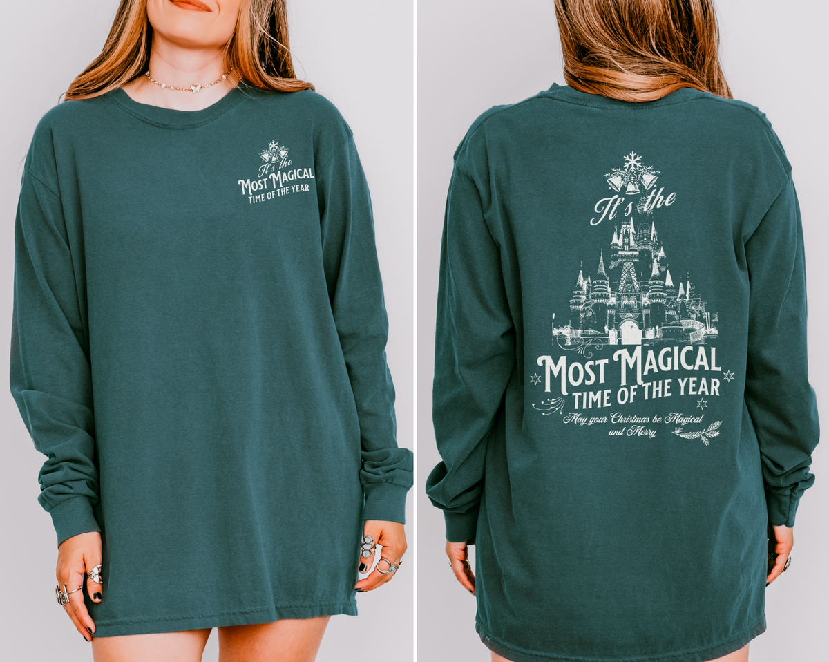 It's The Most Magical Time of the Year Castle Comfort Colors Unisex Garment-dyed Long Sleeve T-Shirt