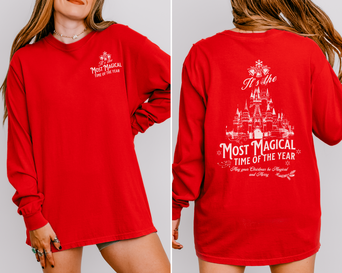 It's The Most Magical Time of the Year Castle Comfort Colors Unisex Garment-dyed Long Sleeve T-Shirt