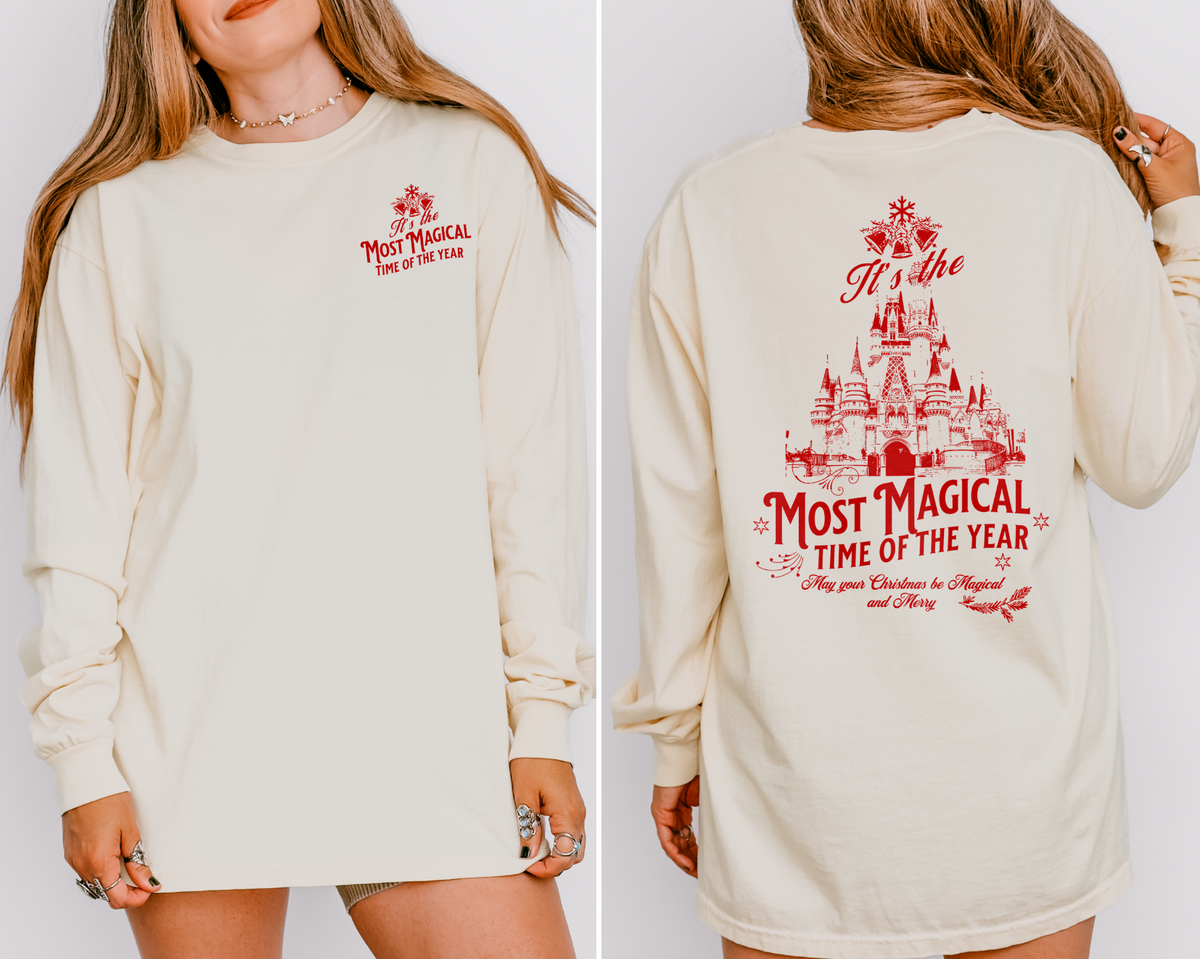 It's The Most Magical Time of the Year Castle Comfort Colors Unisex Garment-dyed Long Sleeve T-Shirt