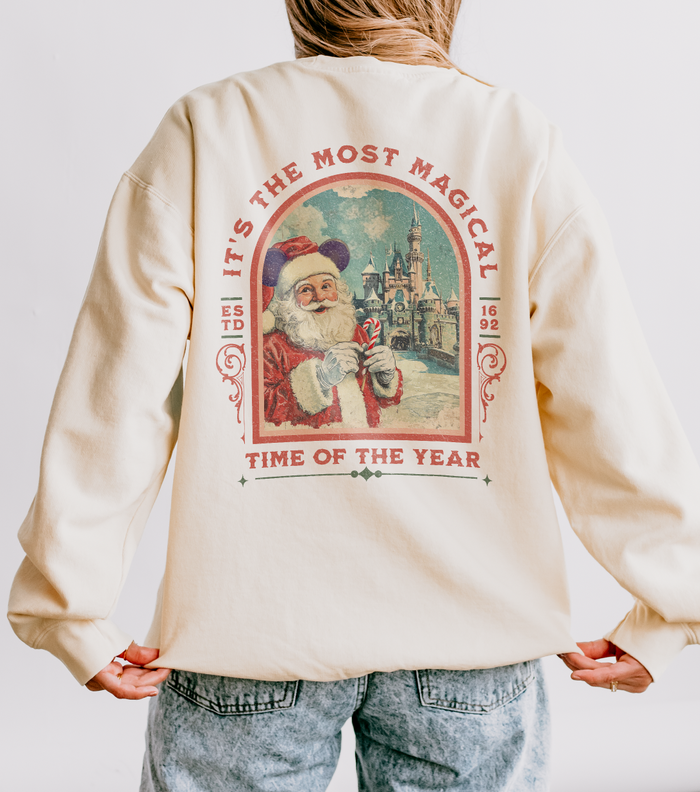 It's The Most Magical Time of the Year Castle Unisex Lightweight Comfort Colors Crewneck Sweatshirt