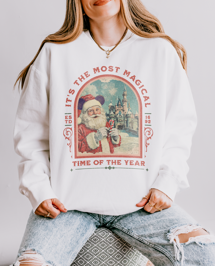 It's The Most Magical Time of the Year Castle Unisex Lightweight Comfort Colors Crewneck Sweatshirt