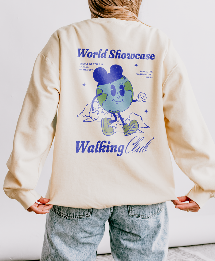 World Showcase Walking Club Unisex Lightweight Comfort Colors Crewneck Sweatshirt