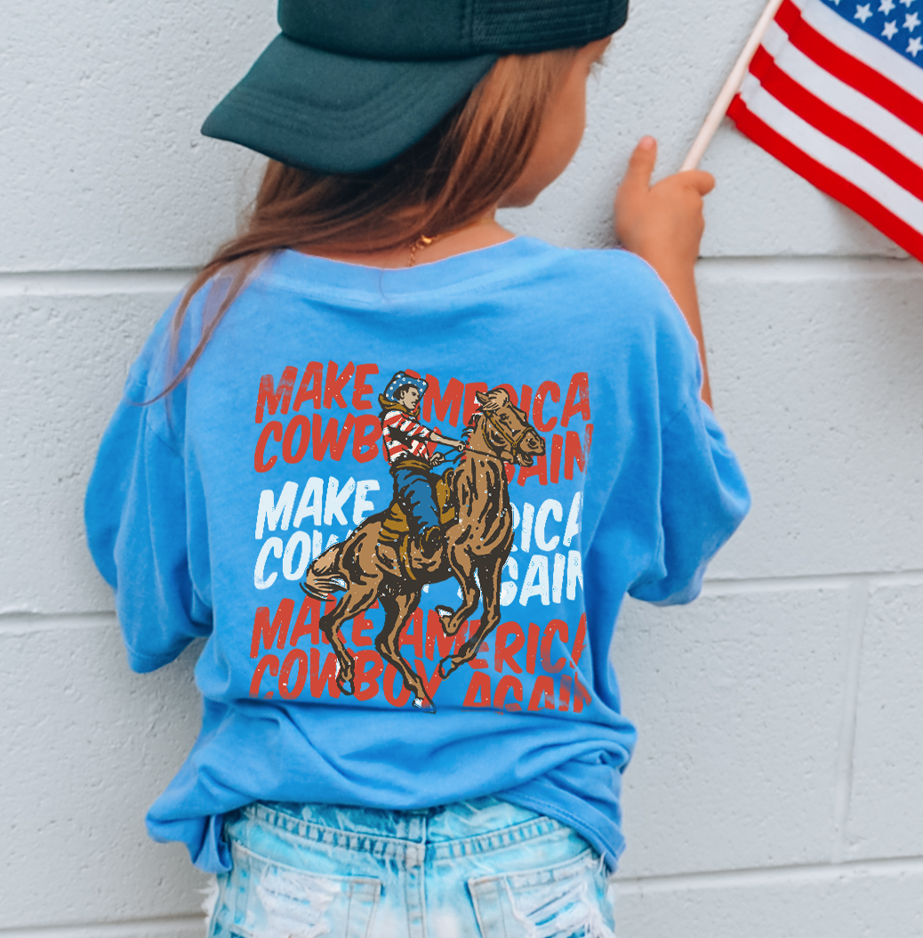 Make America Cowboy Again Comfort Colors Youth Midweight Tee