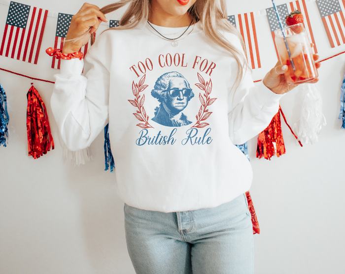 Too Cool For British Rule Gildan Unisex Heavy Blend™ Crewneck Sweatshirt